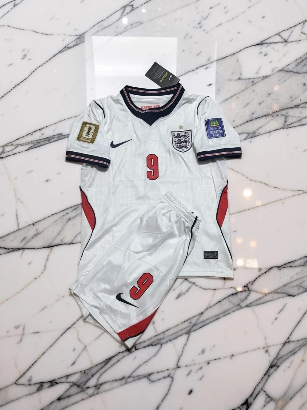 Harry Kane England 2026 World Cup Kids Jersey Shorts Kit #9 Home